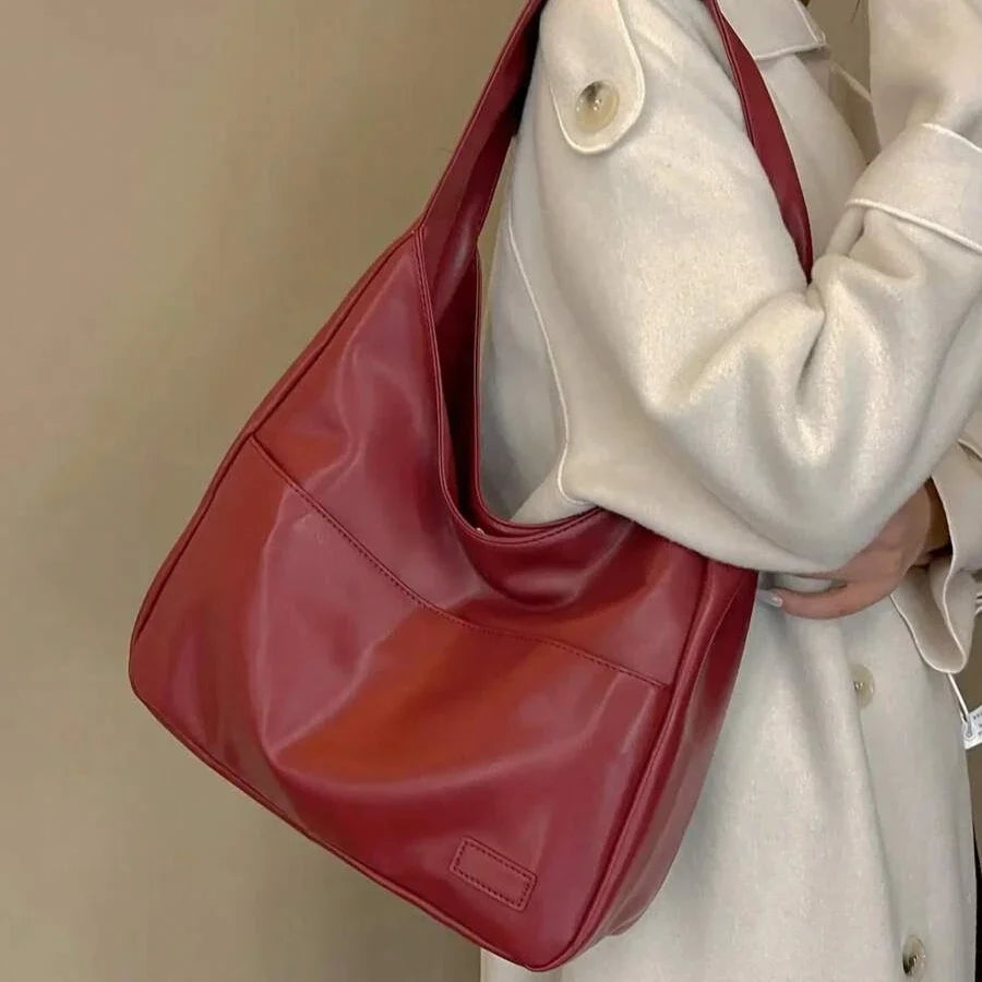 Everyday Shoulder Tote in Red