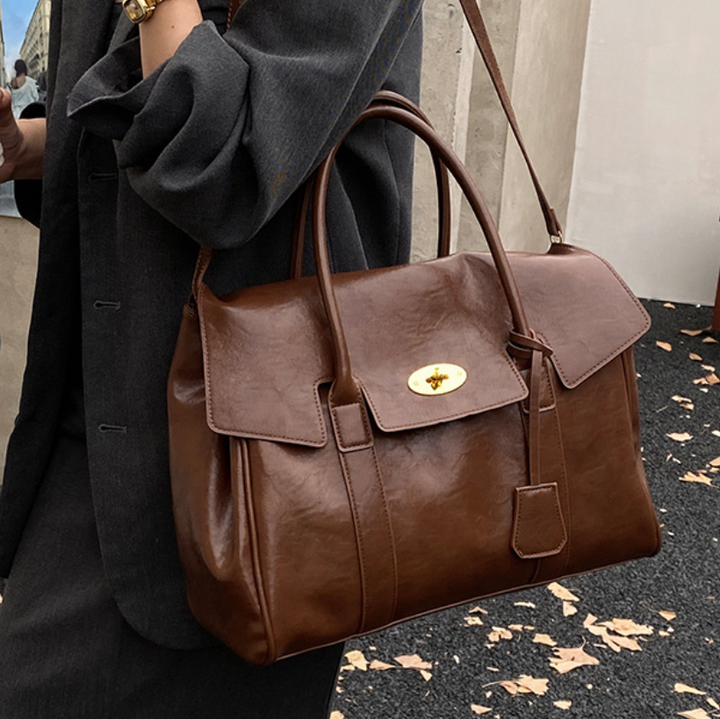 Alma Vintage Top Handle Bag in Cognac