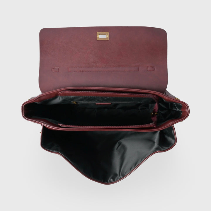 Ciara Vintage Top Handle Bag in Burgundy
