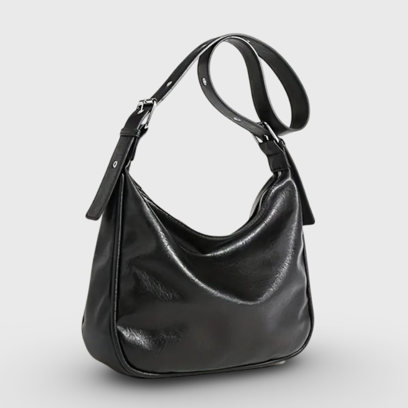 Vintage Office Slouchy Hobo Bag in Black