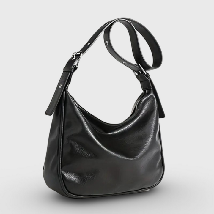 Vintage Office Slouchy Hobo Bag in Black