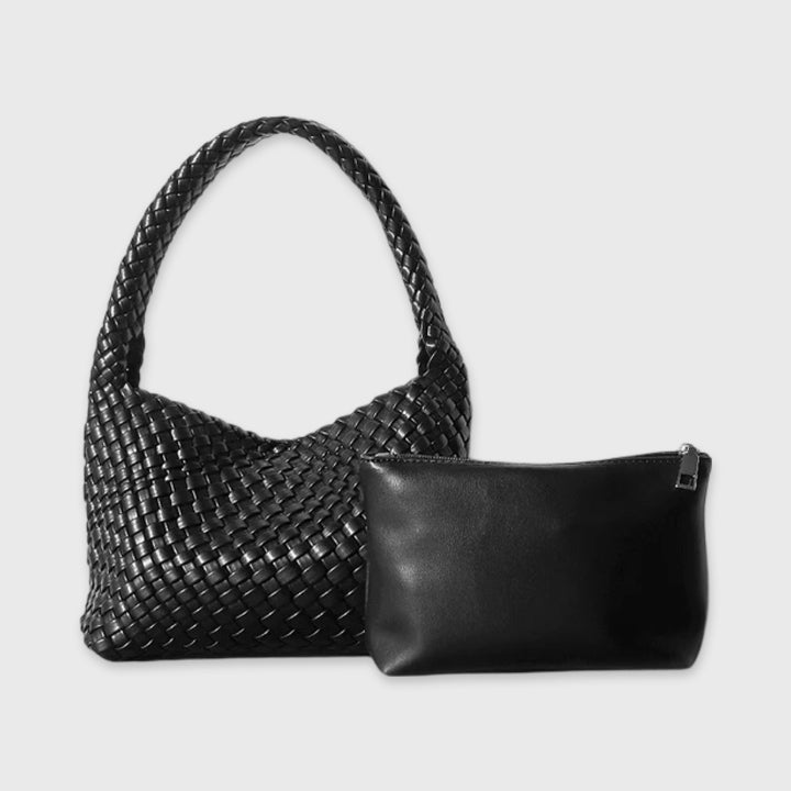 Woven Hobo Bag in Black