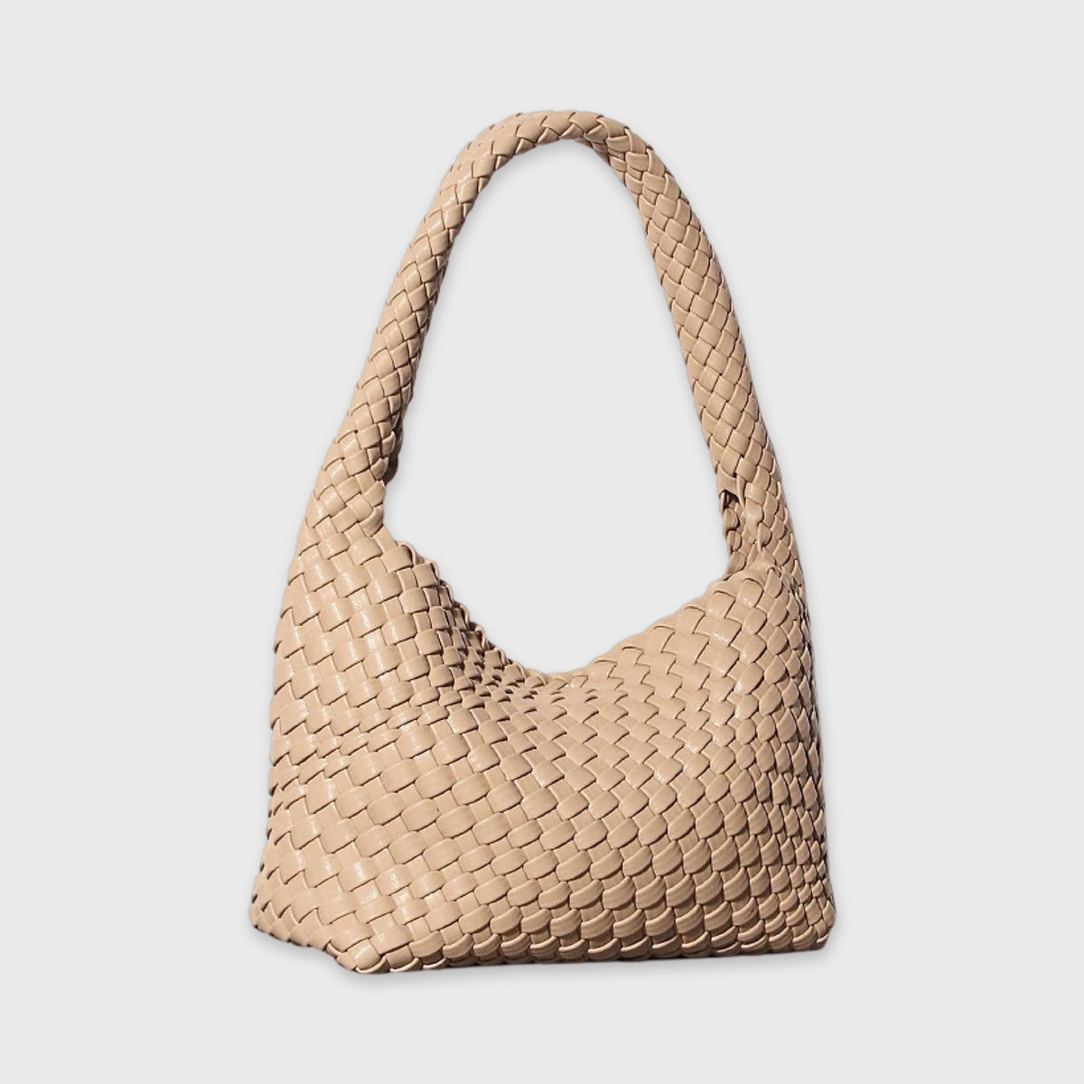 Woven Hobo Bag in Tan