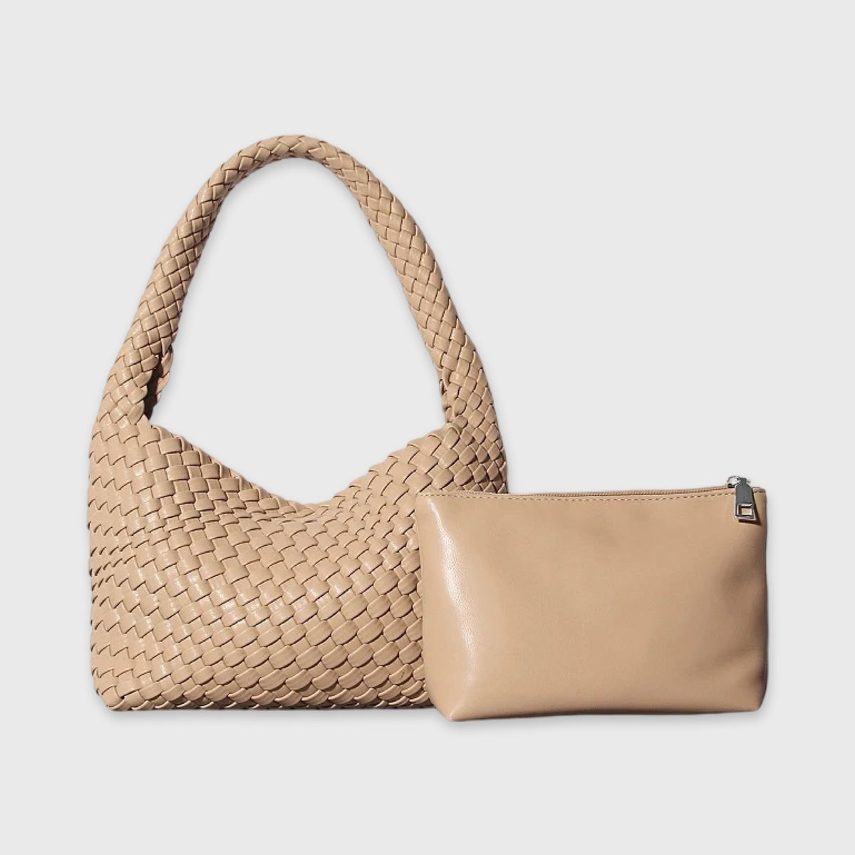 Woven Hobo Bag in Tan