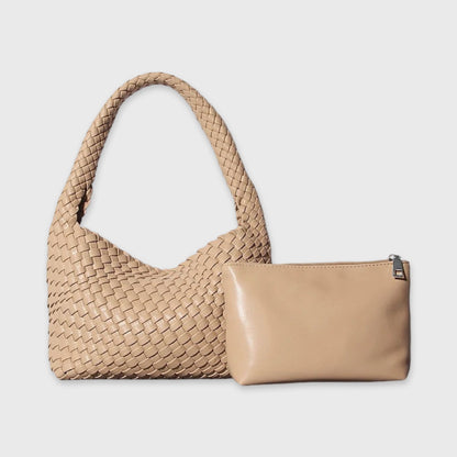 Woven Hobo Bag in Tan