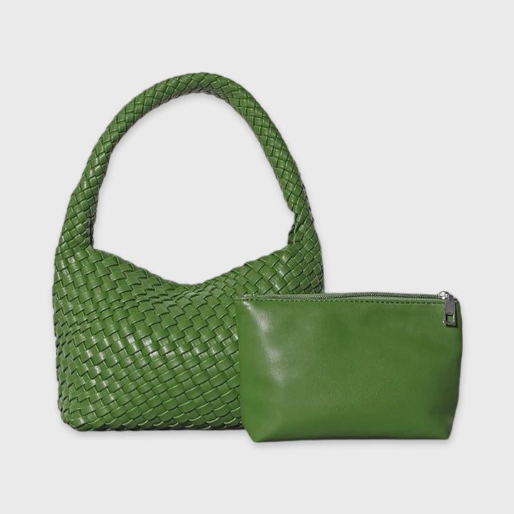 Woven Hobo Bag in Green