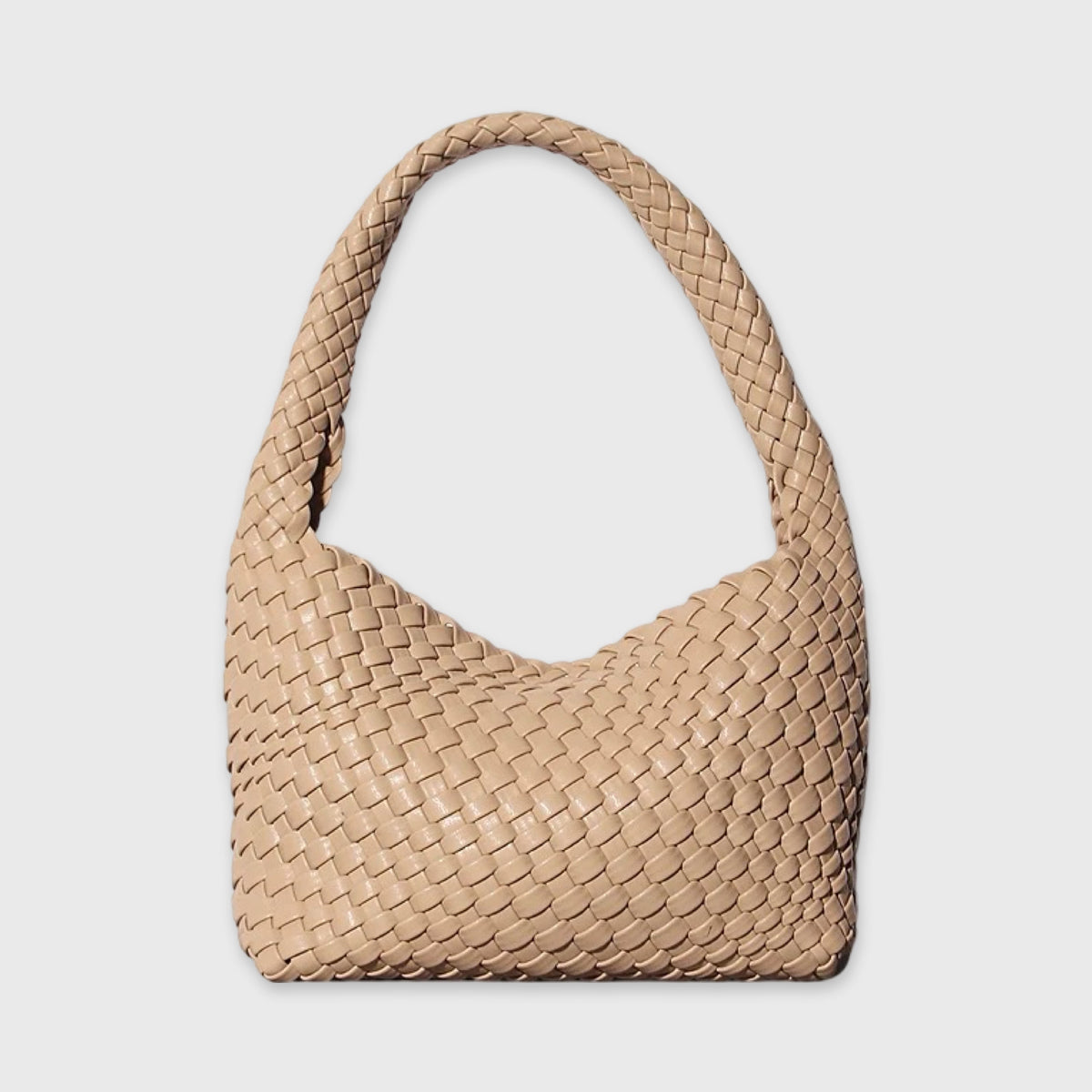 Woven Hobo Bag in Tan