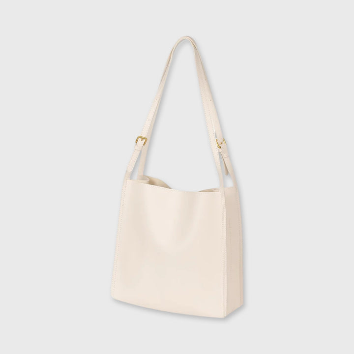Nova Structured Bucket Tote in Cream