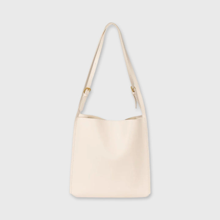 Nova Structured Bucket Tote in Cream