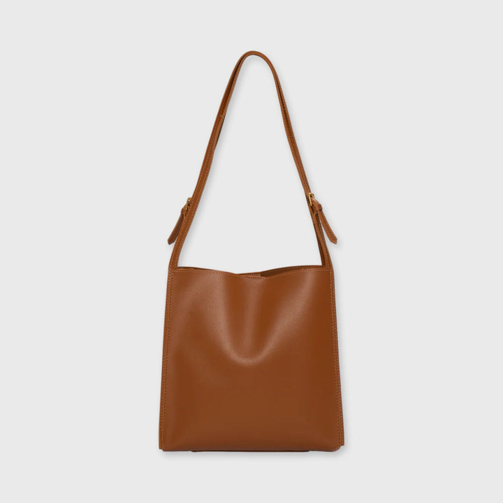 Nova Structured Bucket Tote in Cognac