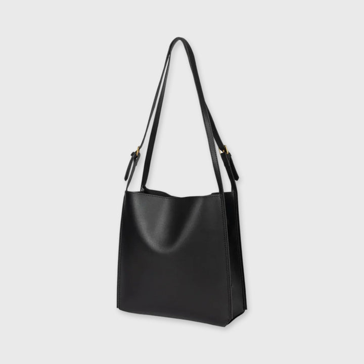 Nova Structured Bucket Tote in Black