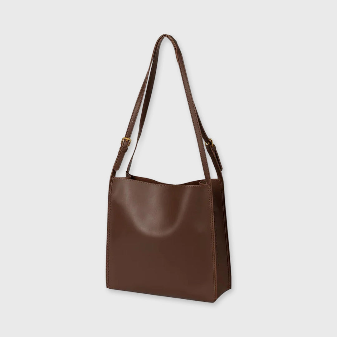 Nova Structured Bucket Tote in Brown