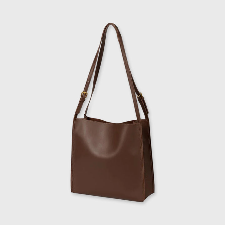 Nova Structured Bucket Tote in Brown