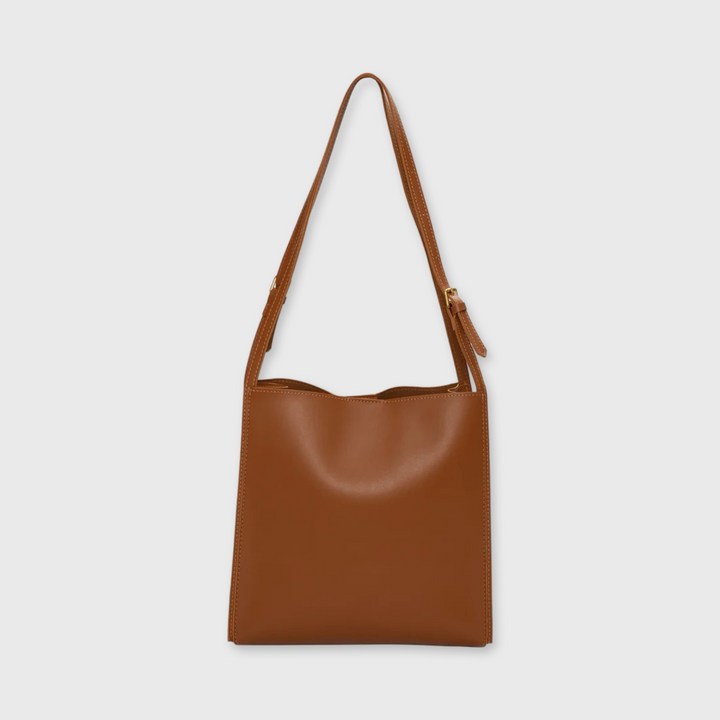 Nova Structured Bucket Tote in Cognac