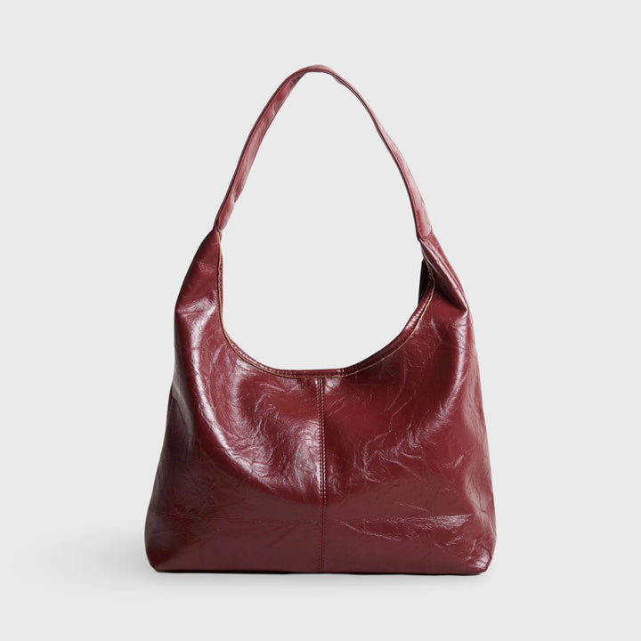 Vintage Shoulder Bag Crescent Hobo in Burgundy