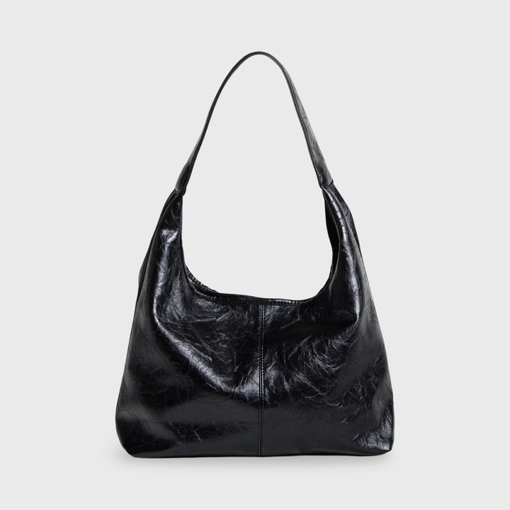 Vintage Shoulder Bag Crescent Hobo in Black