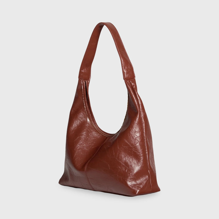 Vintage Shoulder Bag Crescent Hobo in Cognac