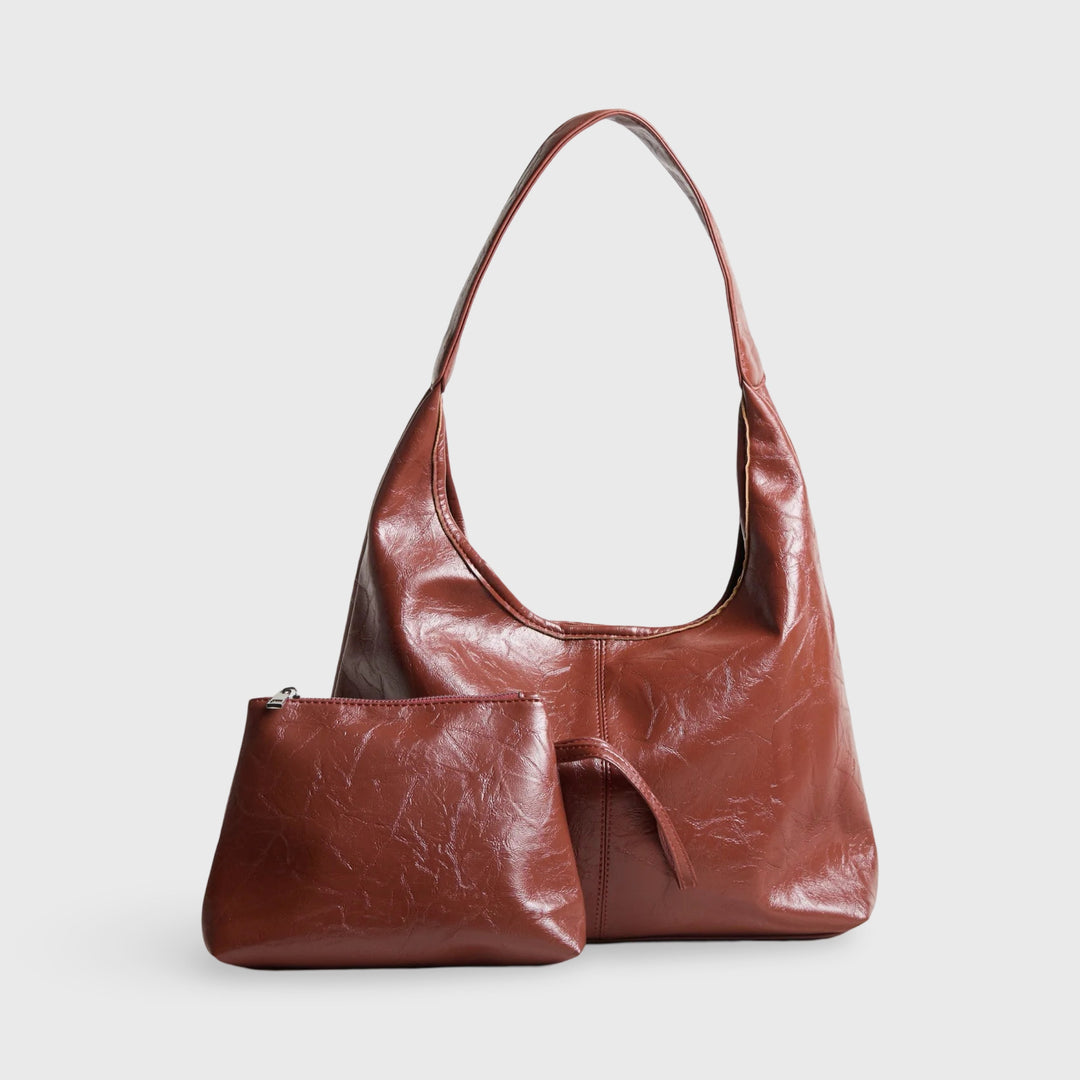 Vintage Shoulder Bag Crescent Hobo in Cognac