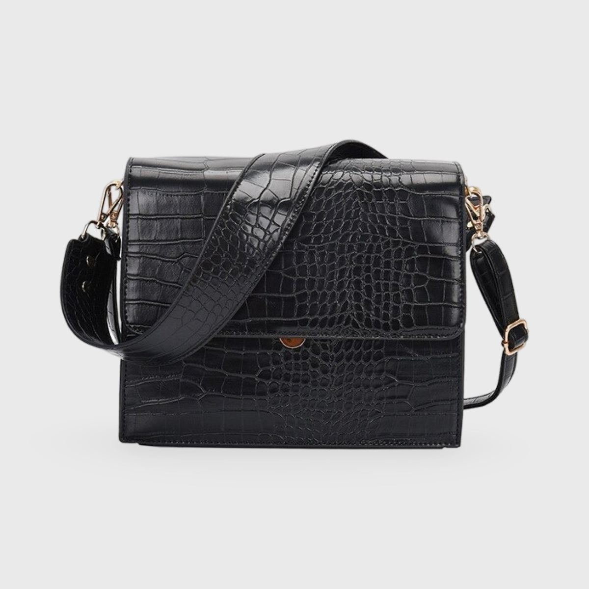 Workday Croc-Embossed Crossbody Bag in Black