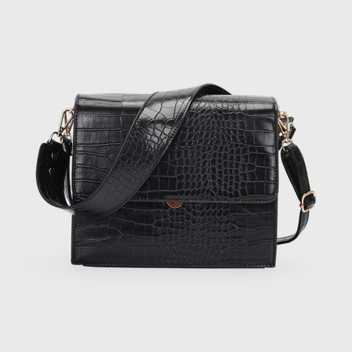 Workday Croc-Embossed Crossbody Bag in Black