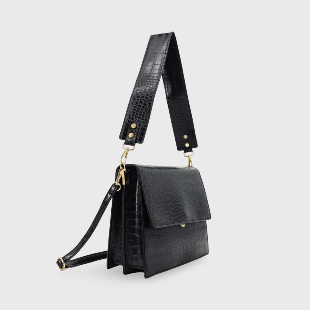 Workday Croc-Embossed Crossbody Bag in Black