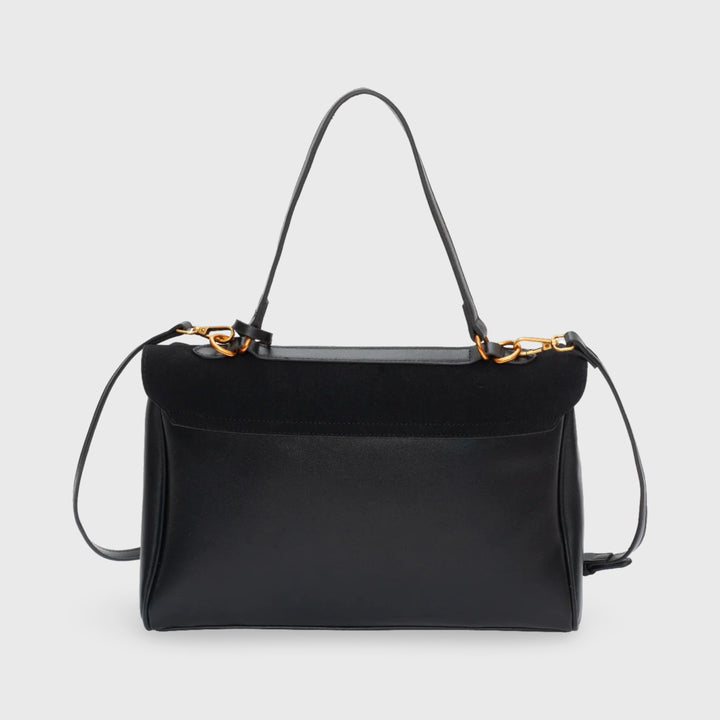 Ciara Premium Top Handle Satchel in Navy