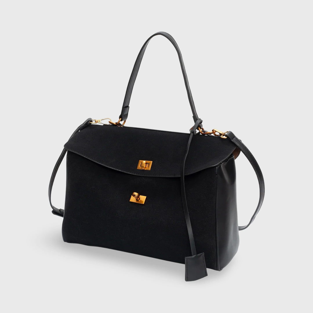 Ciara Premium Top Handle Satchel in Navy