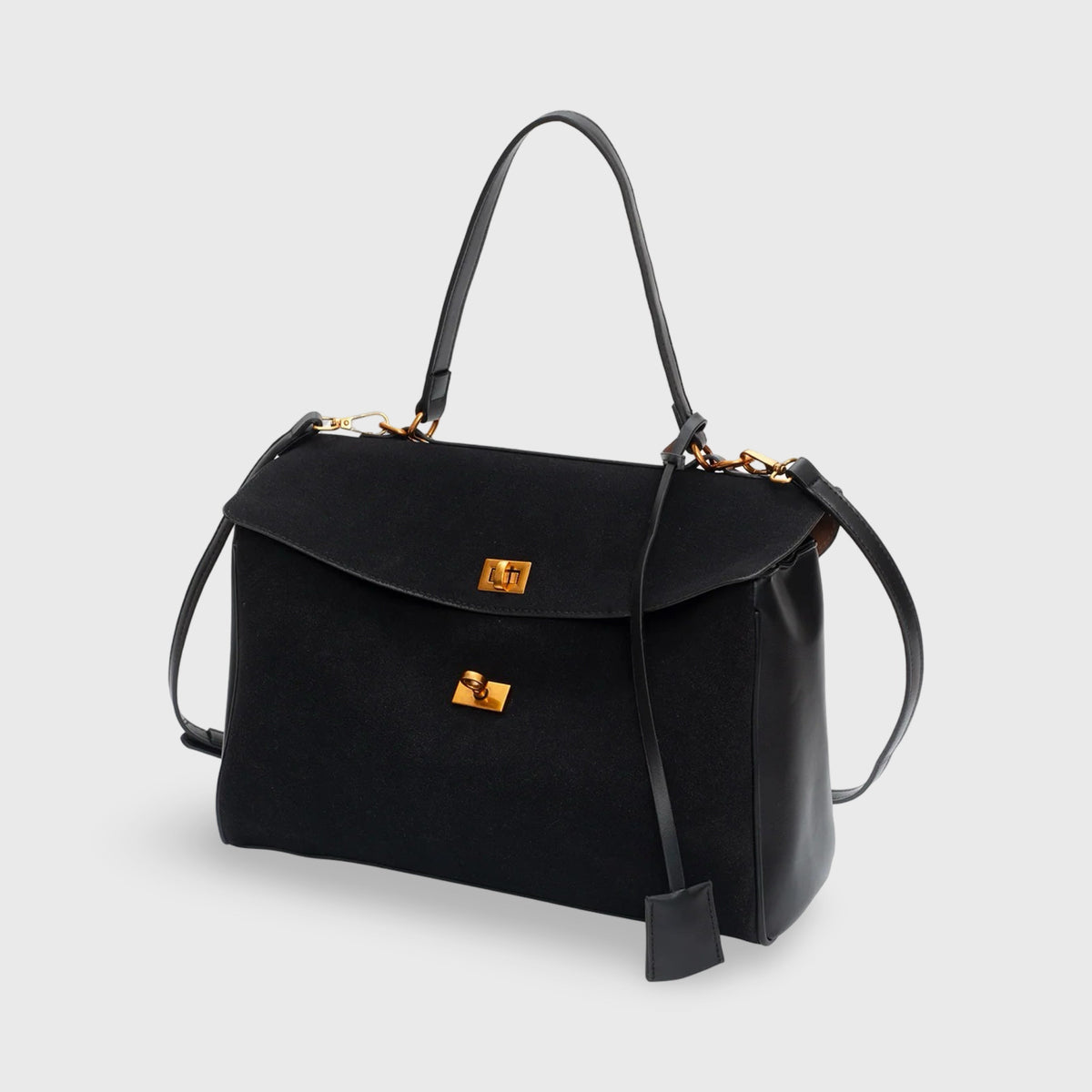 Ciara Premium Top Handle Satchel in Navy