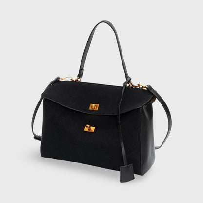 Ciara Premium Top Handle Satchel in Navy