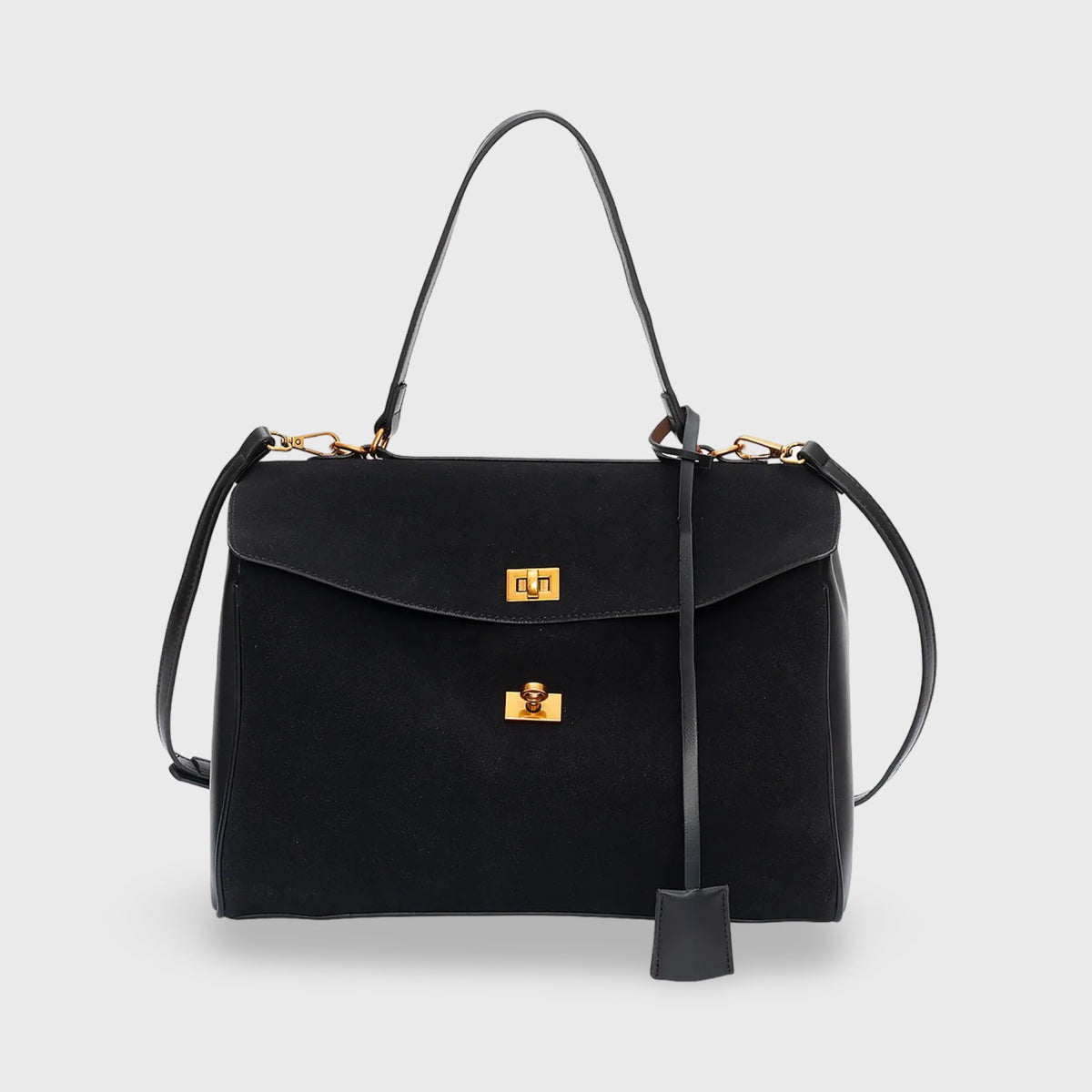 Ciara Premium Top Handle Satchel in Navy