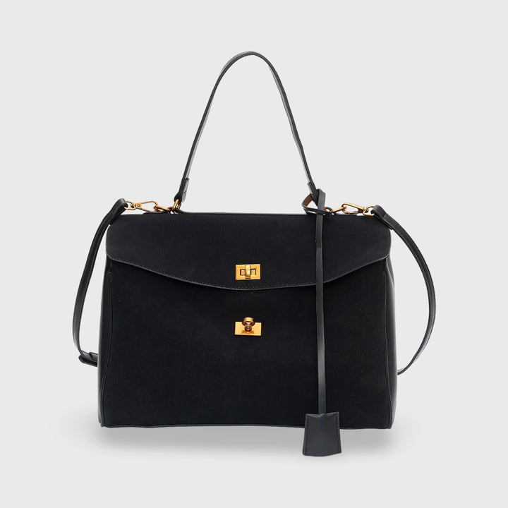 Ciara Premium Top Handle Satchel in Navy