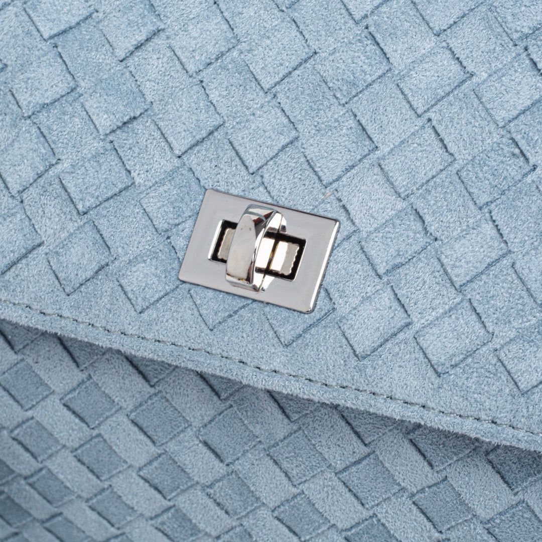 Ciara Vintage Woven Top Handle Bag in Light Blue
