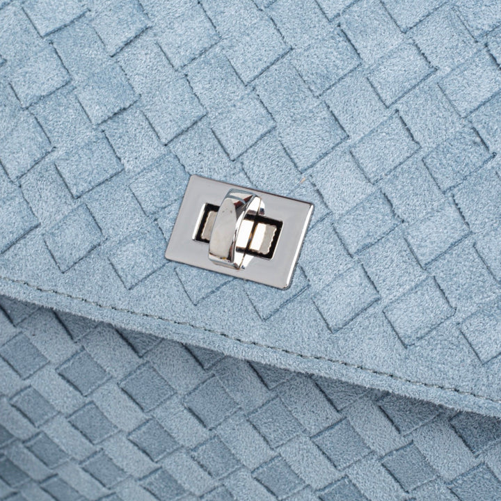 Ciara Vintage Woven Top Handle Bag in Light Blue