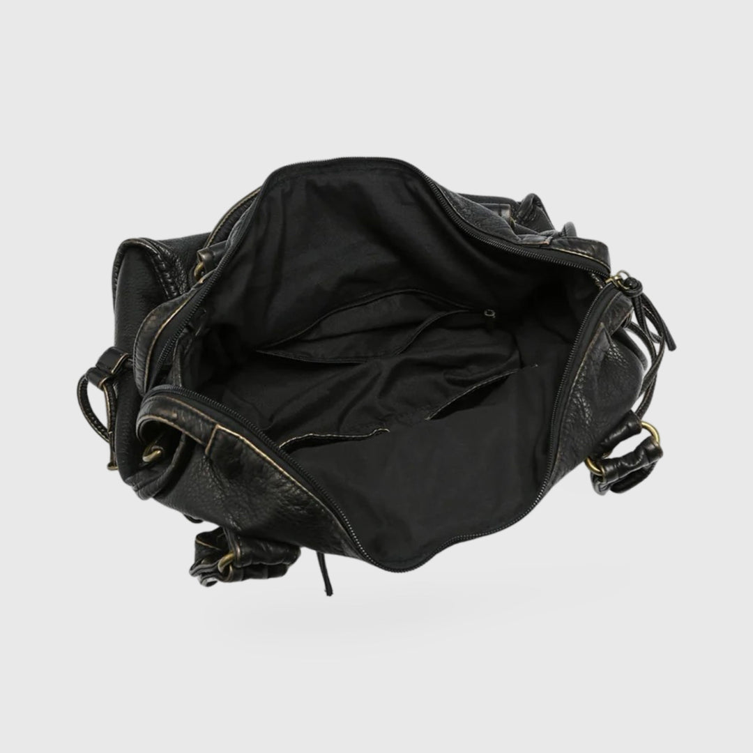 Celena Vegan Leather Work Tote in Black