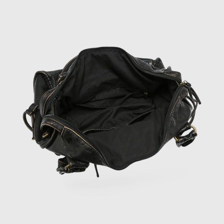 Celena Vegan Leather Work Tote in Black