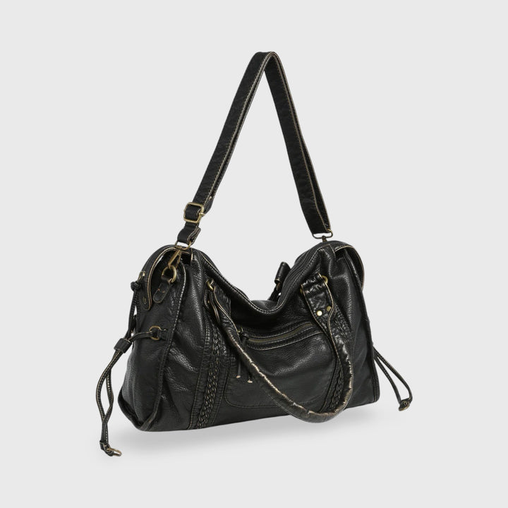 Celena Vegan Leather Work Tote in Black