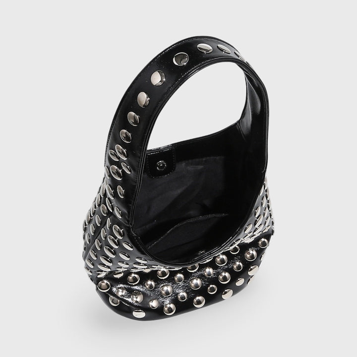 Crissy Studded Bucket Bag in Black
