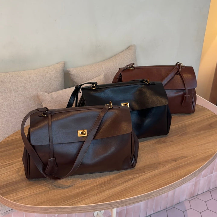 Ciara Vintage Top Handle Bag in Aubergine