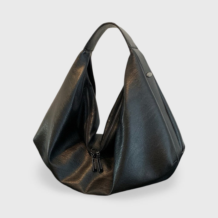 Baggy Vegan Leather Hobo Bag in Dark Green