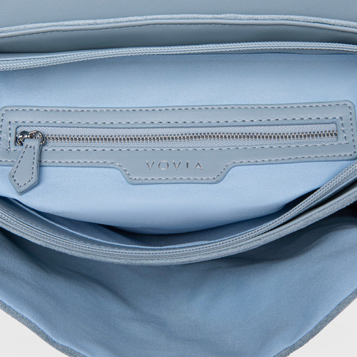 Ciara Vintage Woven Top Handle Bag in Light Blue