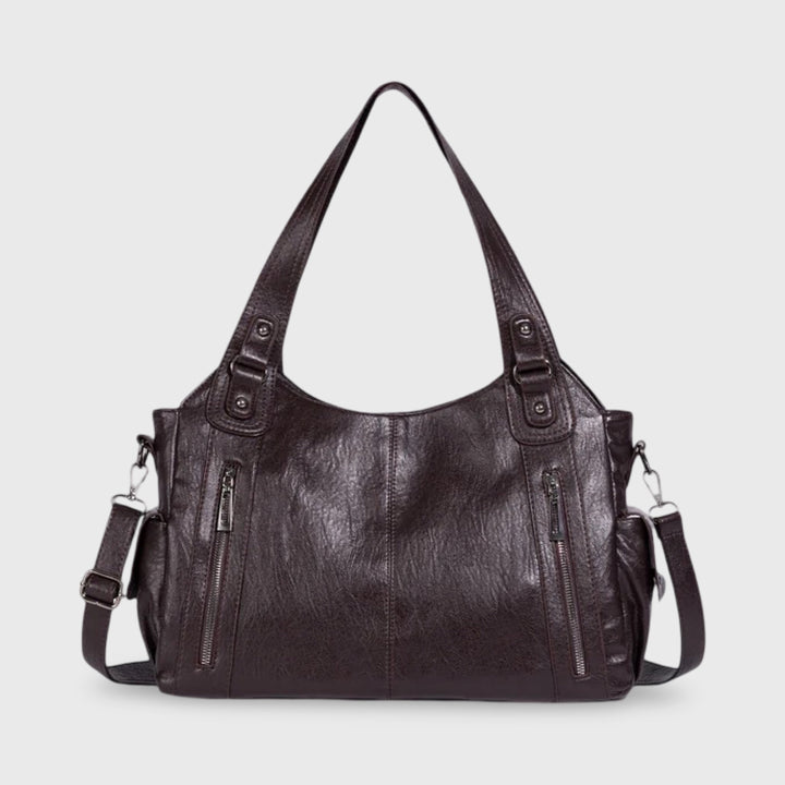 Valentina Slouchy Shoulder Tote in Aubergine
