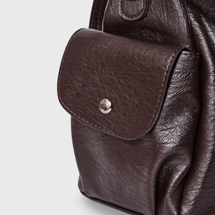 Valentina Slouchy Shoulder Tote in Aubergine