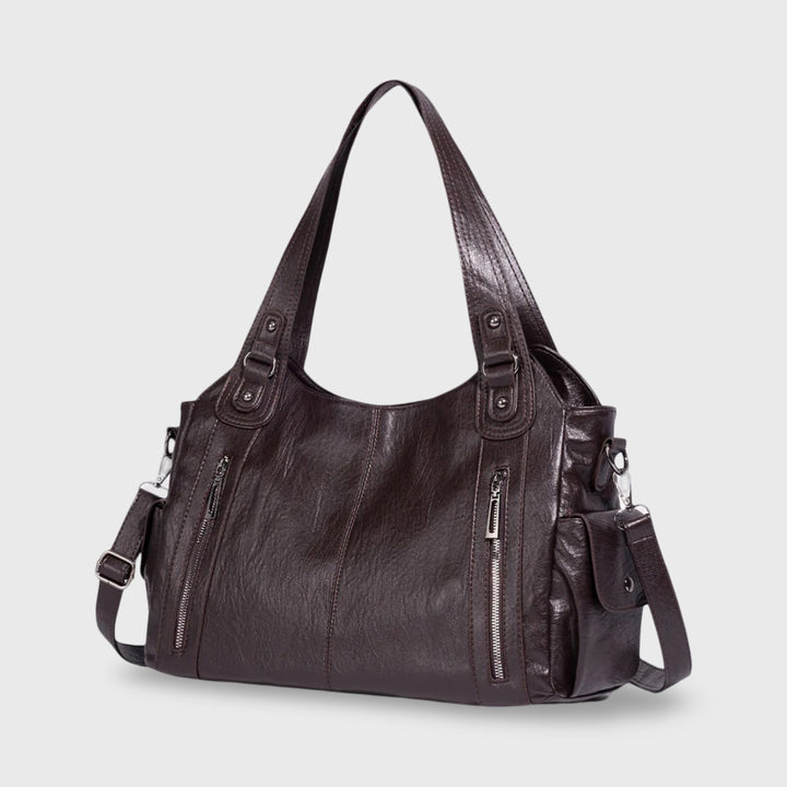Valentina Slouchy Shoulder Tote in Aubergine