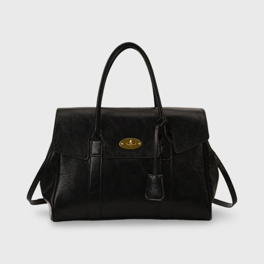 Alma Vintage Top Handle Bag in Black