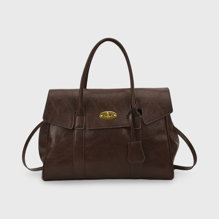 Alma Vintage Top Handle Bag in Dark Brown
