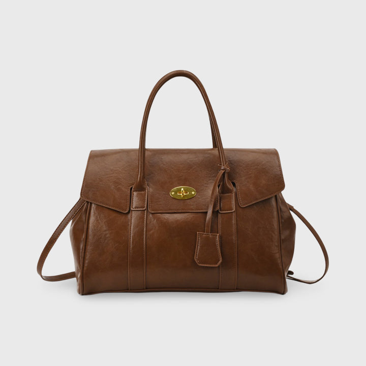 Alma Vintage Top Handle Bag in Cognac