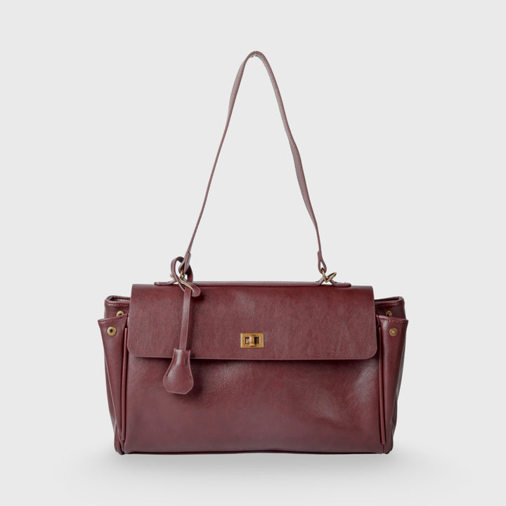 Ciara Vintage Top Handle Bag in Burgundy