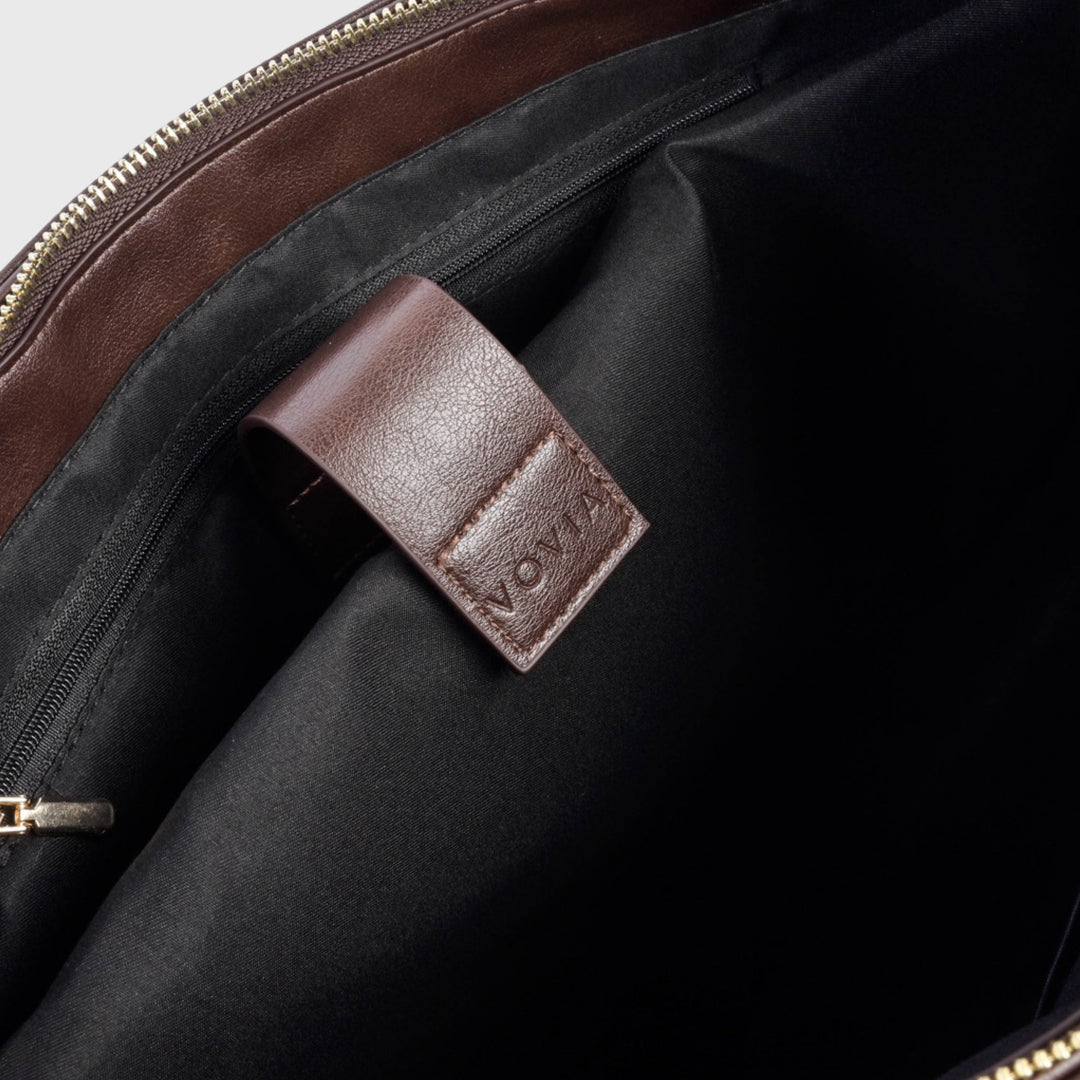 Rhea Oversized Faux Suede Shoulder Bag in Taupe