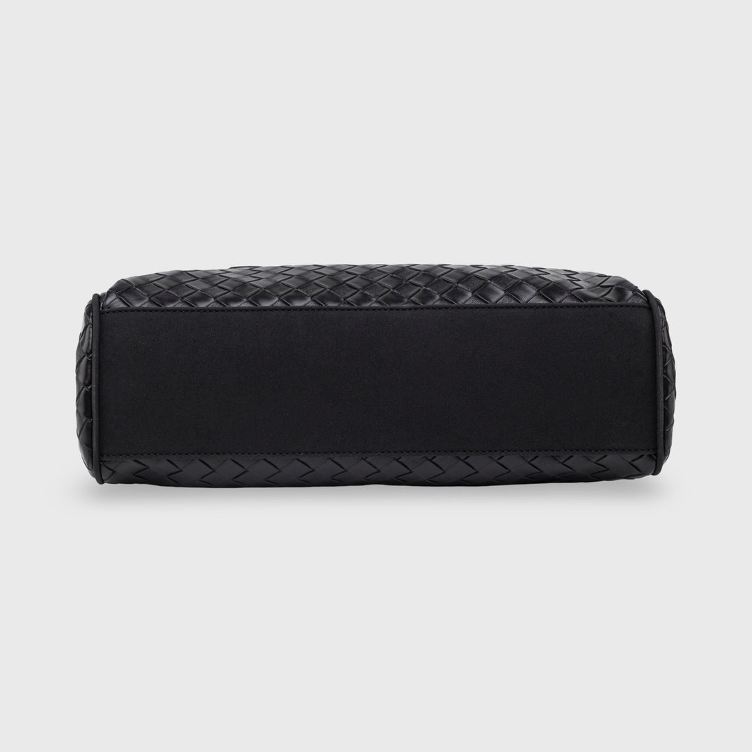 Ciara Vintage Woven Top Handle Bag in Black