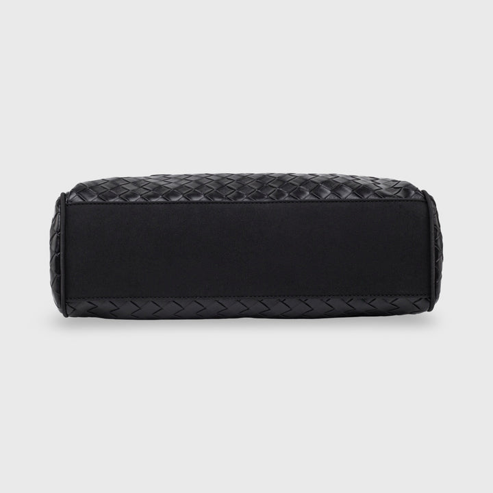 Ciara Vintage Woven Top Handle Bag in Black